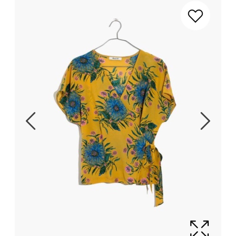 Madewell Silk Kimono Wrap Top in Painted Blooms